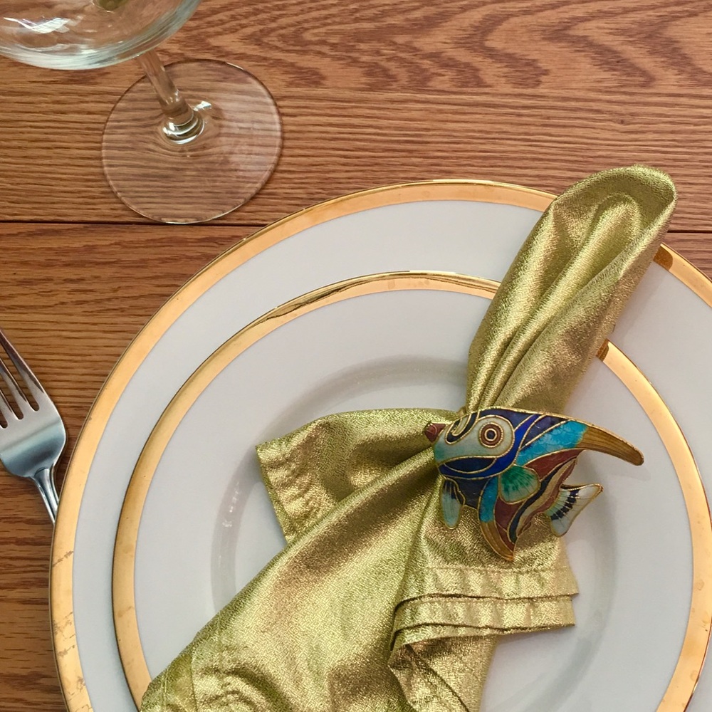 Metallic Multicolored Fish 🐠 4 Napkin Holders